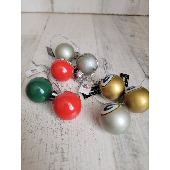 Green bay Packers mini ball ornament Xmas set football - Picture 7 of 7